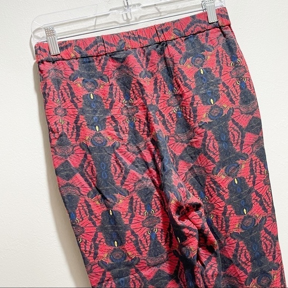 ALICE + OLIVIA Women’s Black Red ROMANTIC BUTTERFLY Print Elastic Waist Pants XS - Picture 5 of 10